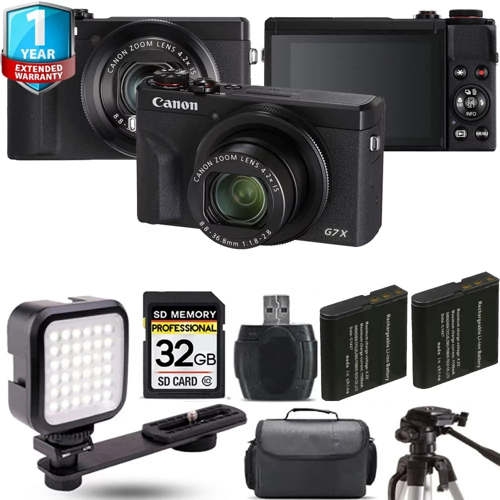 Yr special edition III X + Camera Battery Warranty Canon PowerShot Digital +1 (Black) G7 + Mark LED Extra