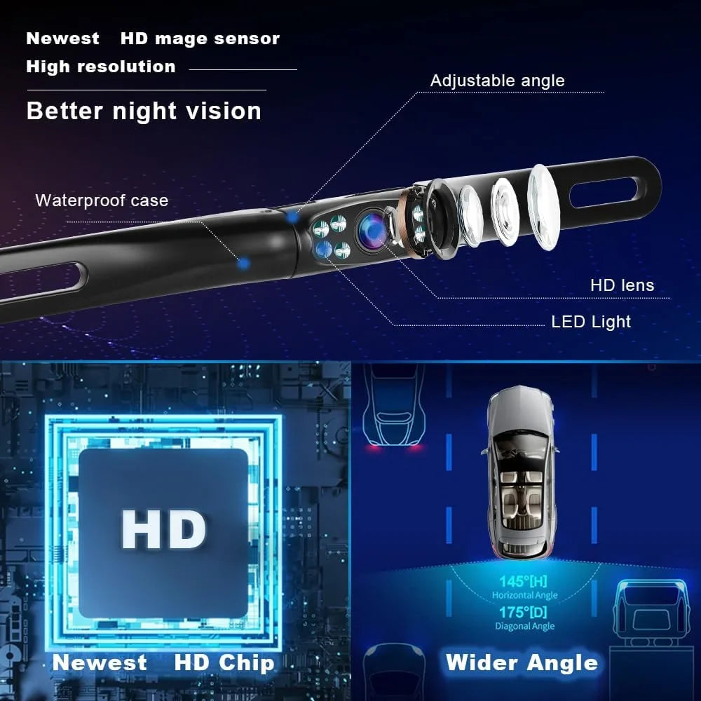Camera new Waterproof Car Camera License Reverse Camera Rear HD Vision,podofo Plate Night Rear View Backup HD Ultra