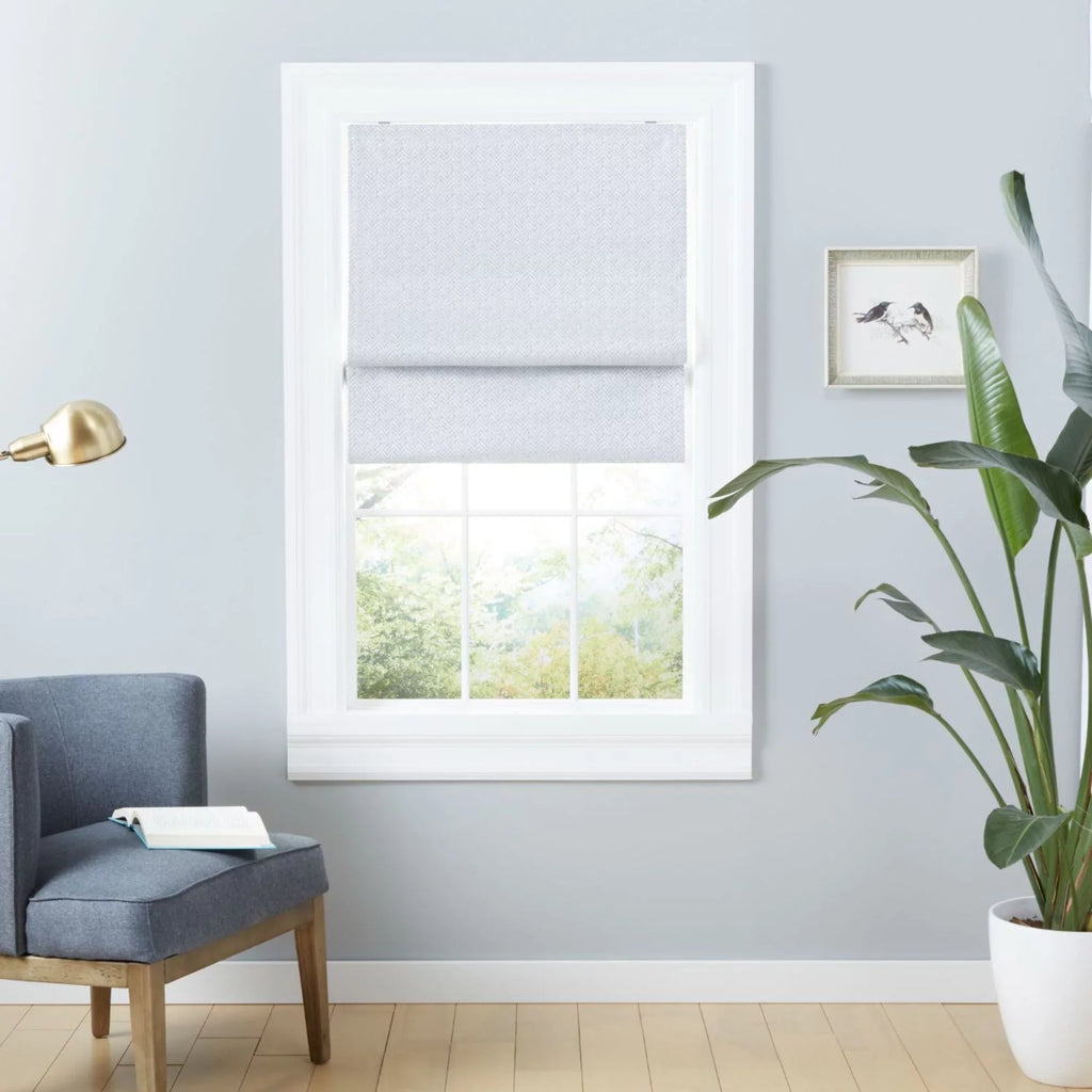 Total Home 34"x64", classic Blackout Roman Exclusive Shade, Esme Silver
