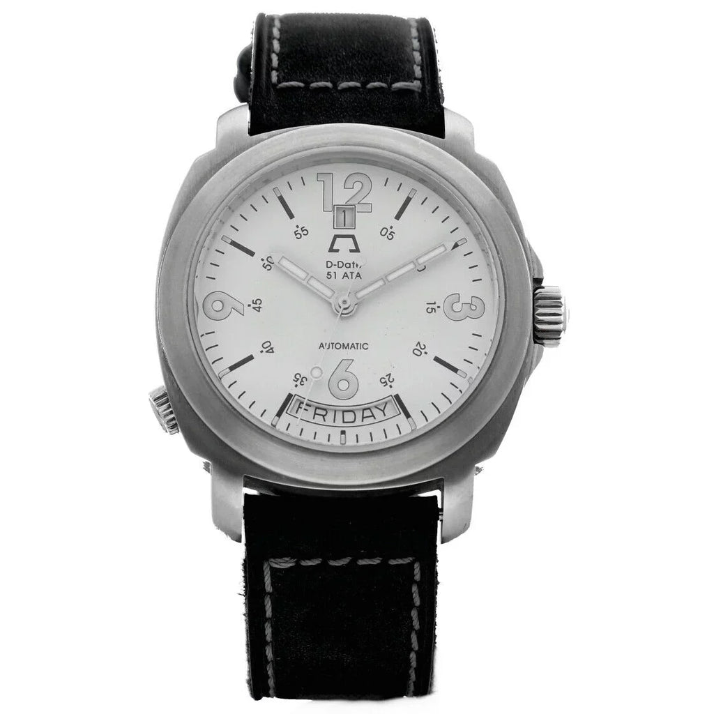 Automatic Ivory Watch new 51ETA Day Men's Leather D-Date Anonimo 43mm Dial Date 2006