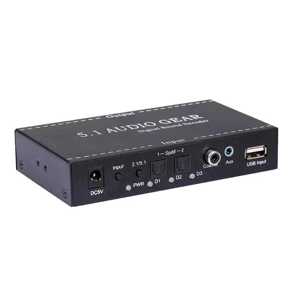 NK-A6L Audio Dolby Plug for Gear Audio Digital Digital Output Replacement Audio Converter 5.1 Decoder Walmeck AC-3 Sound 3.5mm