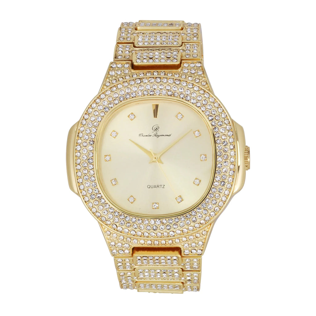 Mens ST10316CE Diamonds Out Better Gold) Oblong (ST10235 DX Watch The classic Your Oversized Choice!-Bling-ed - Bigger or for Baguette Style! is Shiny Luxurious Metal King-Your