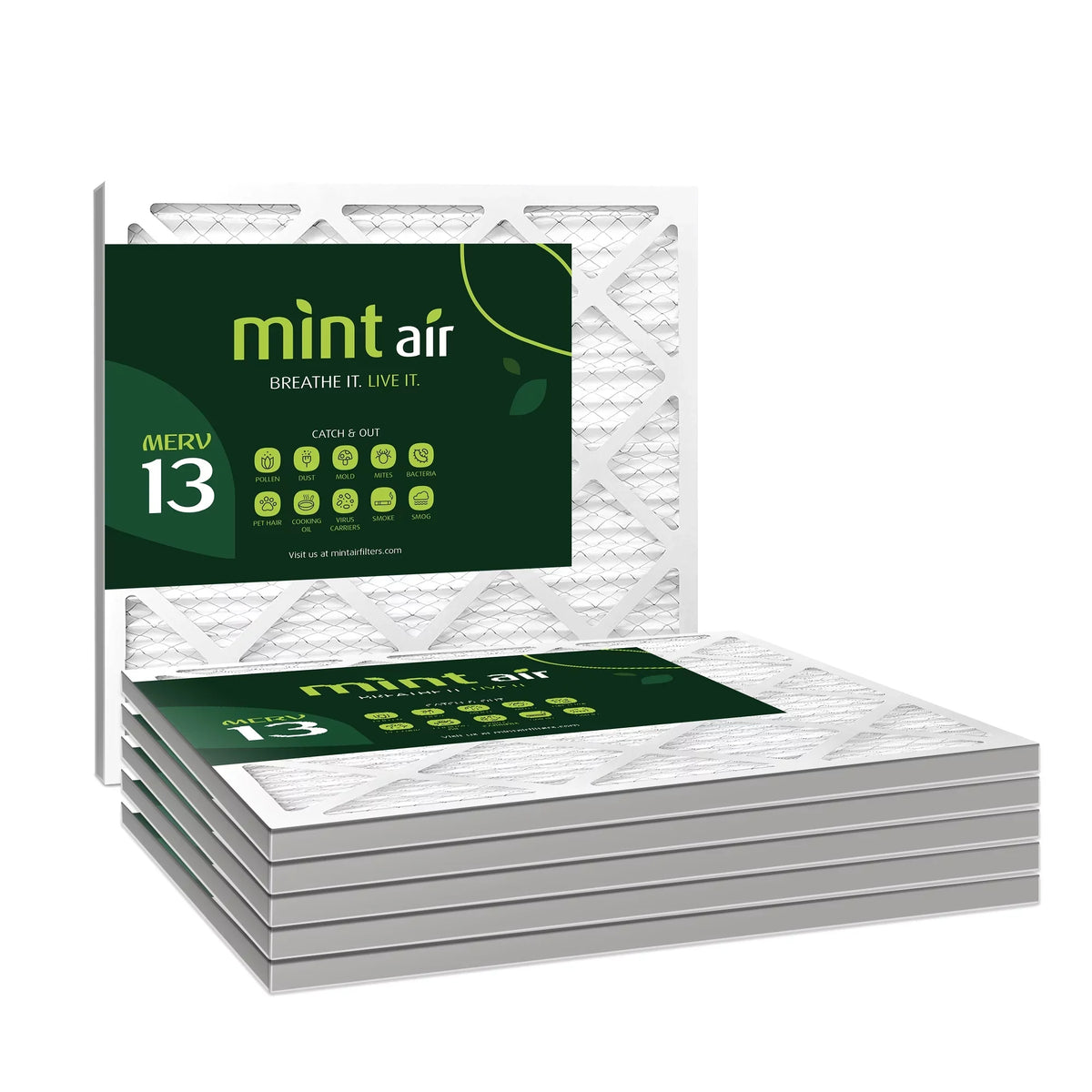 Air MERV Filter, Mint Filter, 15x20x1 Furnace Air AC 6-Pack 13, MPR 1500, Air,