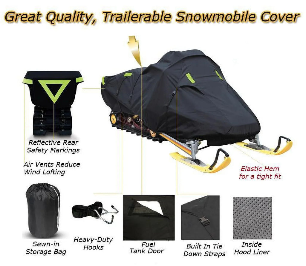 Arctic SNO snowmobile Gear M1000 Cover 2009-2009 Snow 162 model Compatible Sled Snow for Trailerable PRO 600 Cat Machine LE, Denier