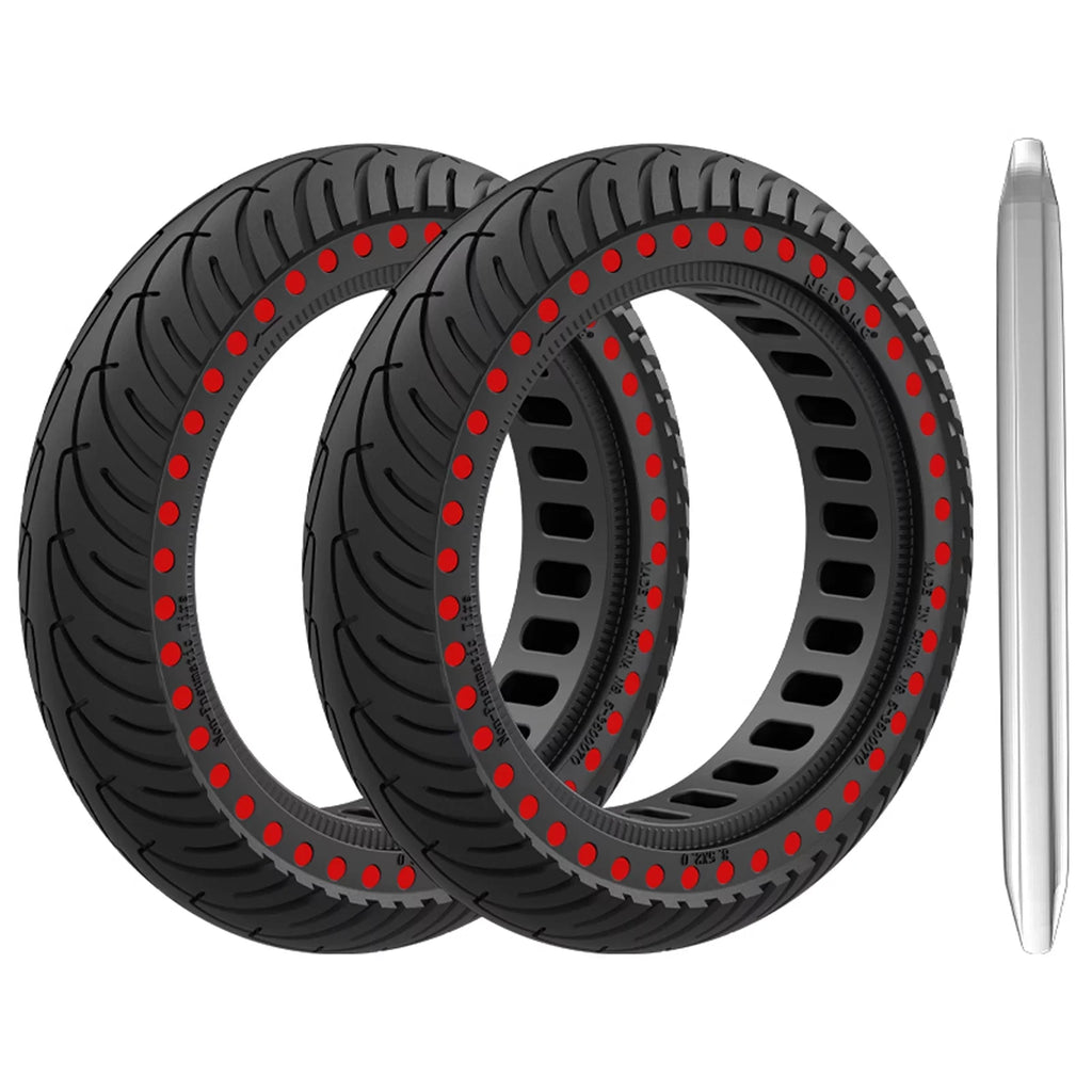 E Riding Inch Tomshoo for Puncture Mounting Tire M365 proof 8.5 2pcs with Set Solid Rubber Tyre Tool