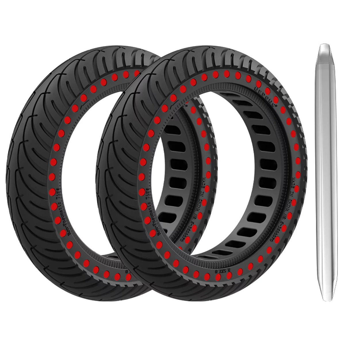 E Riding Inch Tomshoo for Puncture Mounting Tire M365 proof 8.5 2pcs with Set Solid Rubber Tyre Tool