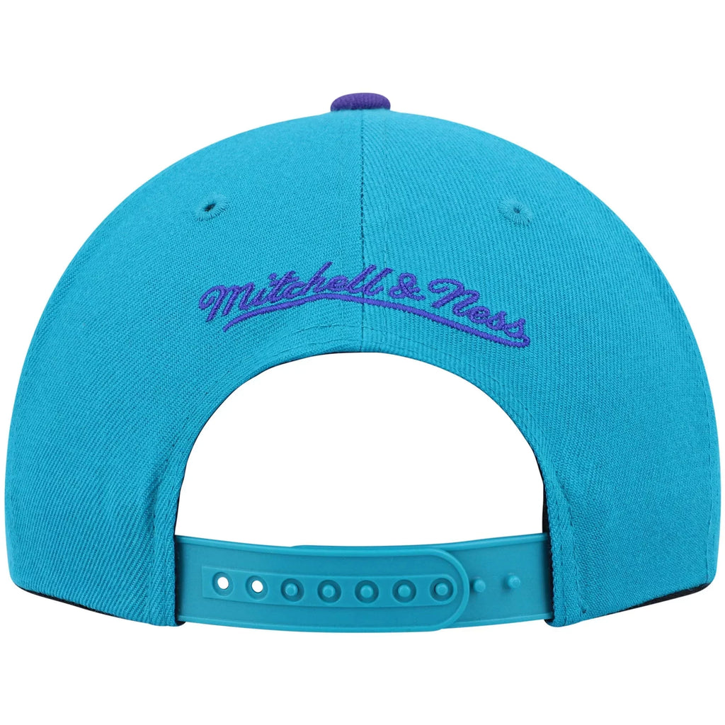 Hat Snapback Teal/Purple Mitchell & Ness - Hornets Charlotte OSFA trendy Classics Hardwood Team Men's Two-Tone 2.0