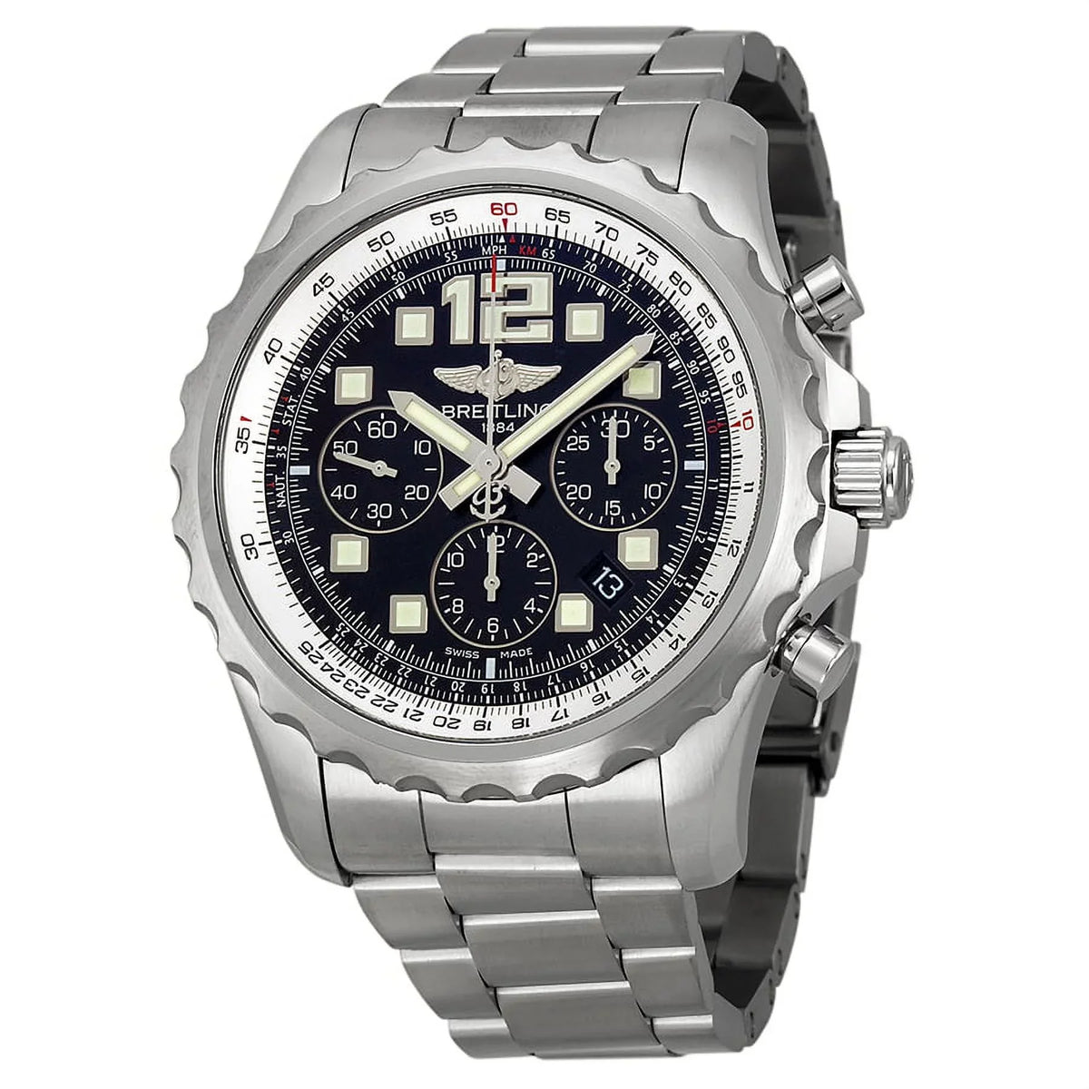Watch A2336035-BA68SS Black Chronospace Automatic Mens Breitling Dial