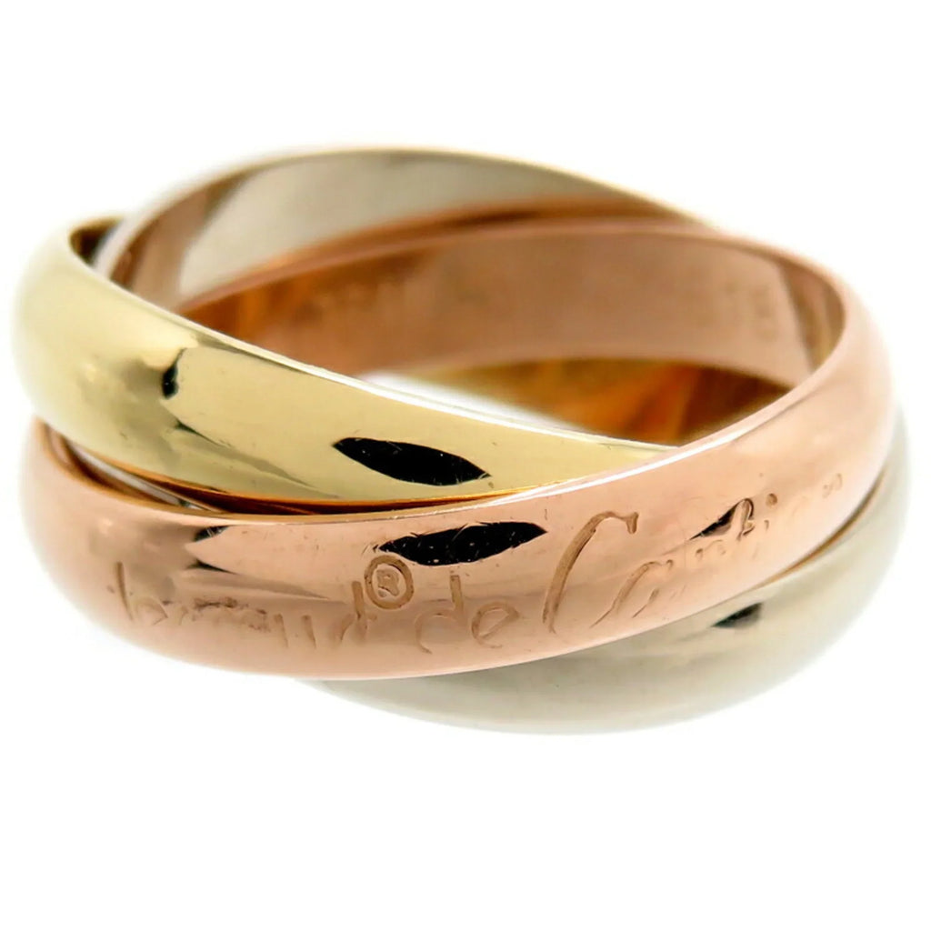 750 Ring, Ladies new Trinity Cartier Yellow Size Gold, #50 10 (Good) Pre-Owned