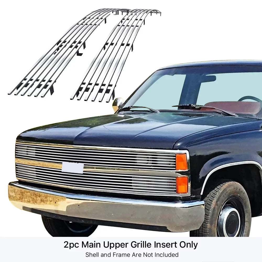 Compatible Grille Steel APS Upper 8x6 N19-S54258C 1992-1993 Chrome 88-93 Stainless Pickup C Premium & Blazer Suburban K Main with Chevy Billet