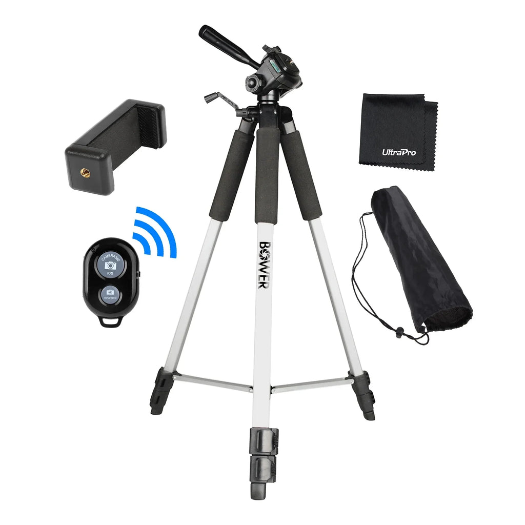Phone, UltraPro Camera Smartphone Aluminum UltraPro Control Inch Full-Size Includes with Bonus Microfiber Remote Tripod Cell Mount Cleaning + 59" Cloth iPhone/Android with Universal Compatible