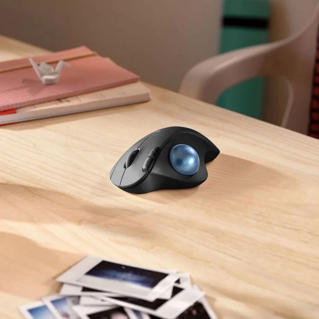 Ergonomic Trackball Black Thumb Tracking, Logitech Wireless Mouse, Control, Easy Smooth