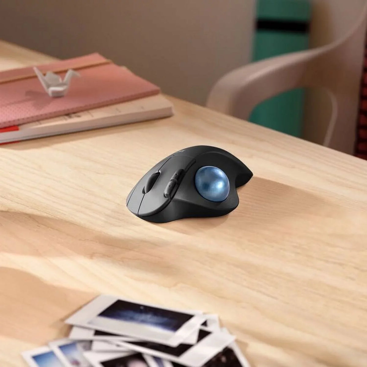 Ergonomic Trackball Black Thumb Tracking, Logitech Wireless Mouse, Control, Easy Smooth