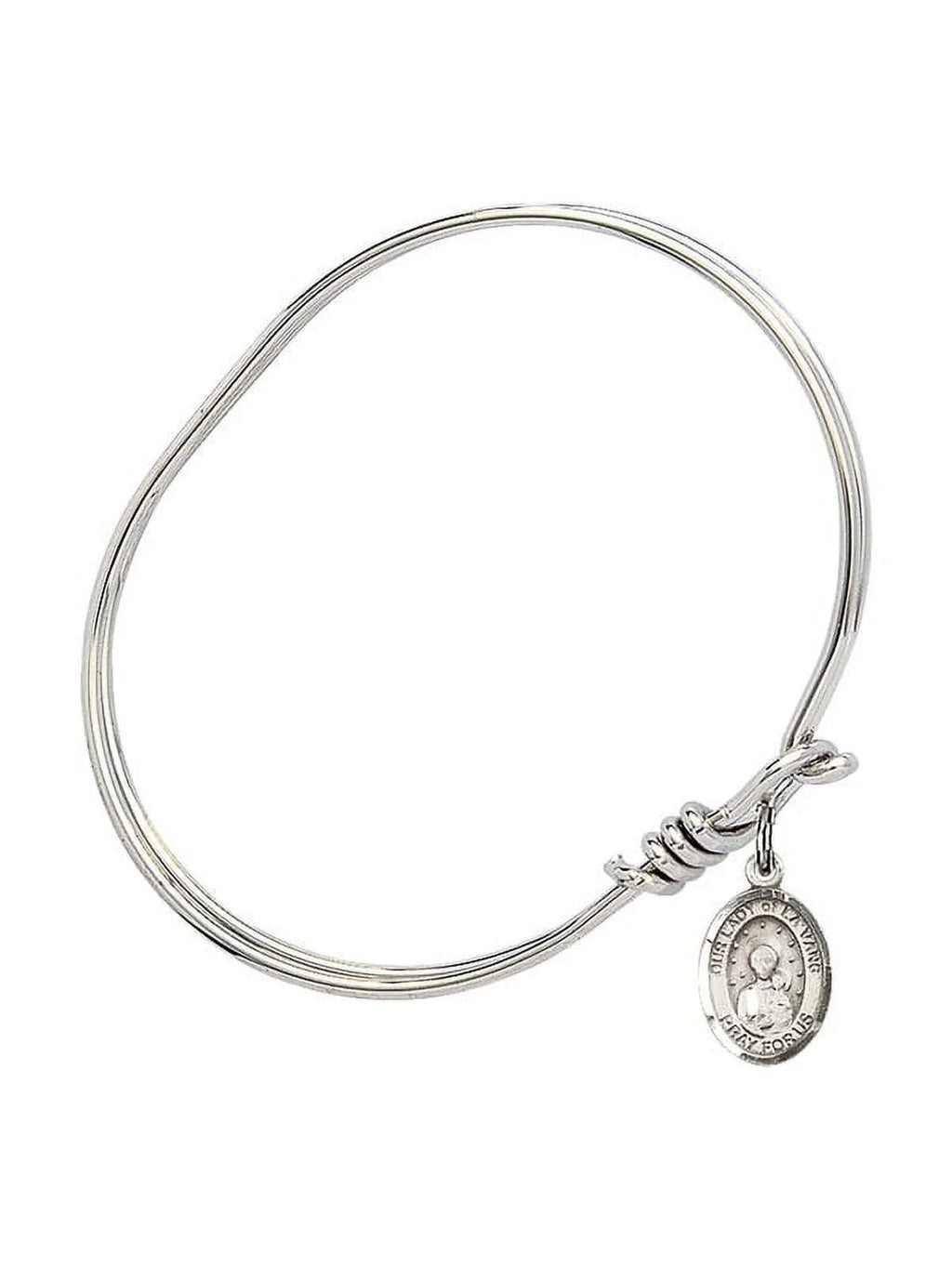 Our la Lady of Hook Bracelet Bangle in 3/4 w/ inch 5 Oval Vang Eye Silver high quality Sterling