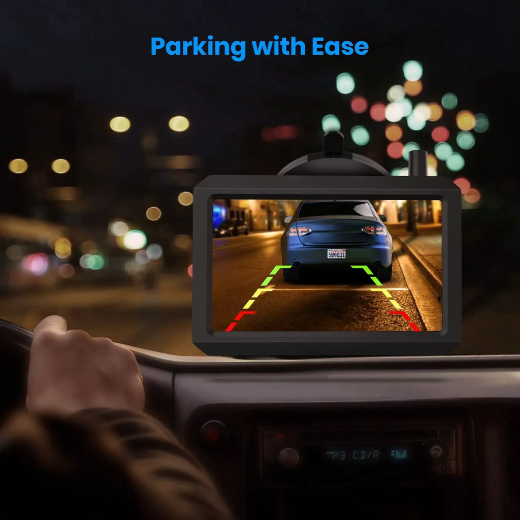 Vision for high quality Backup View for Monitor 3Mins Back Up Systems Installation, Car, Rear/Front Camera AUTO-VOX Mini Trucks, Camera Super Size 5'' Night with TW1 Wireless DIY