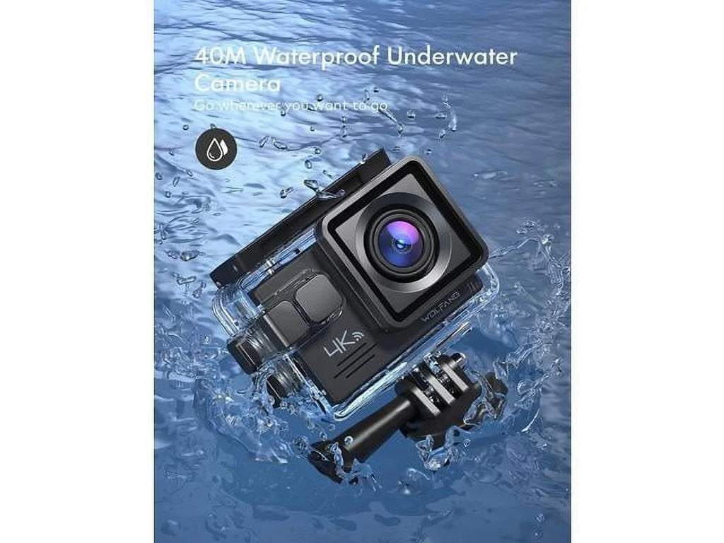 Wide Remote GA100 170° Action Dual Helmet EIS, high quality 20MP Camera Accessories Mount Control, and Underwater 30FPS, WiFi 4K Waterproof Microphone Batteries with Camera, 40M Camera 2x1050mAh Angle Kit