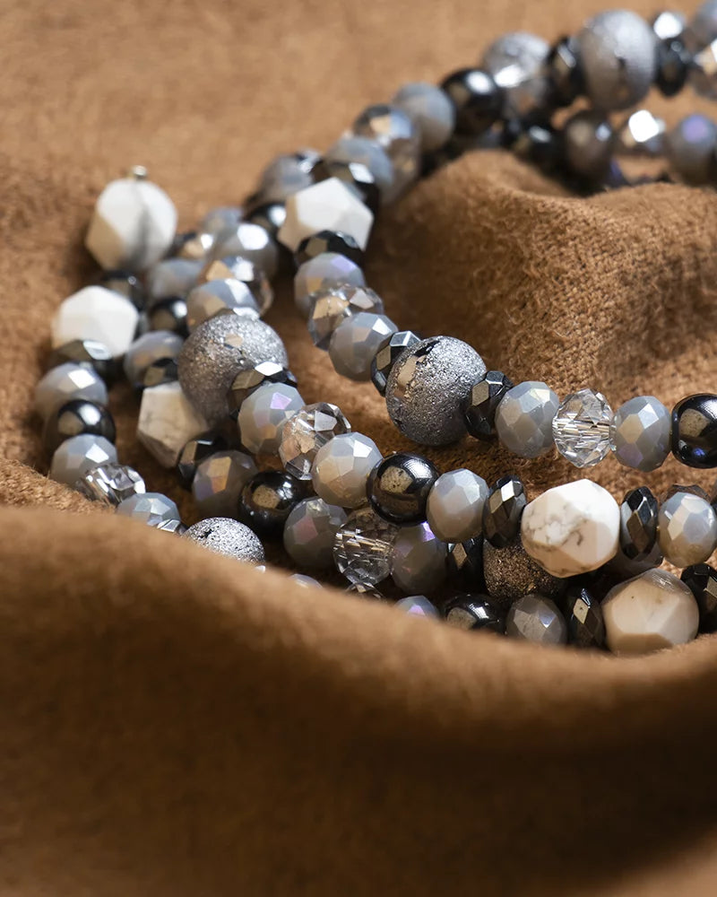Crystals Design white for Fabrizio new Women & By Positano with Memory for Women Pearls Howlite, Gioconda Bracelet