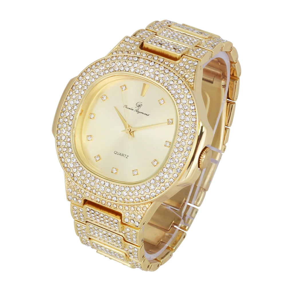 Mens ST10316CE Diamonds Out Better Gold) Oblong (ST10235 DX Watch The classic Your Oversized Choice!-Bling-ed - Bigger or for Baguette Style! is Shiny Luxurious Metal King-Your