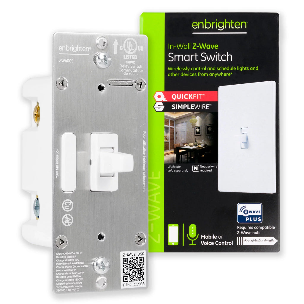 Required, Switch, Toggle Enbrighten Plus Light Smart Z-Wave White Z-Wave Hub 46202,