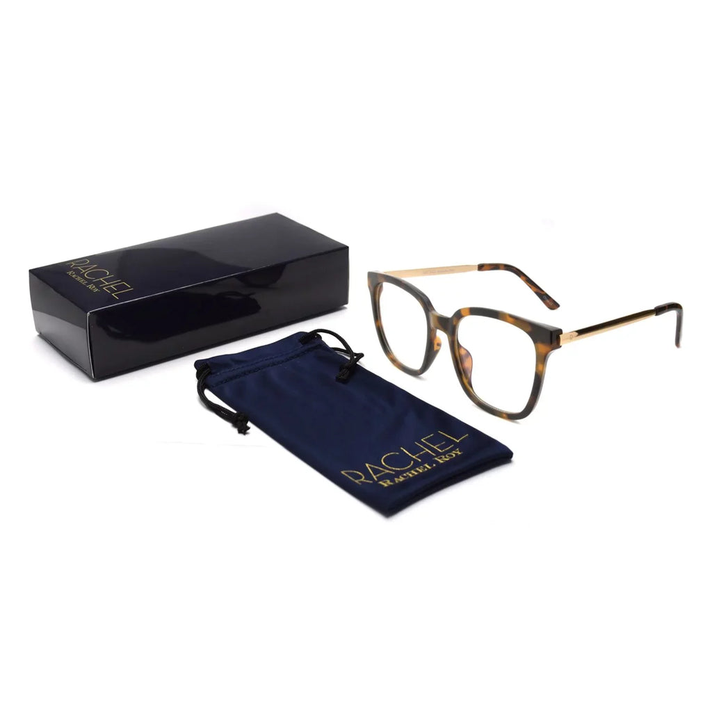 Rachel Blocking Glasses, Rachel Blue Tortoise Square Roy shell Light Frames