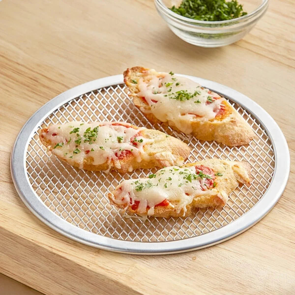 Round Pizza 2 & Rim- TrueCraftware- Pizzeria Restaurants Screen Pizza trendy Aluminum 8” Home of Screen Tray Pizza Round Baking for Pan Set Bakeware Tray Seamless Kitchen Baking