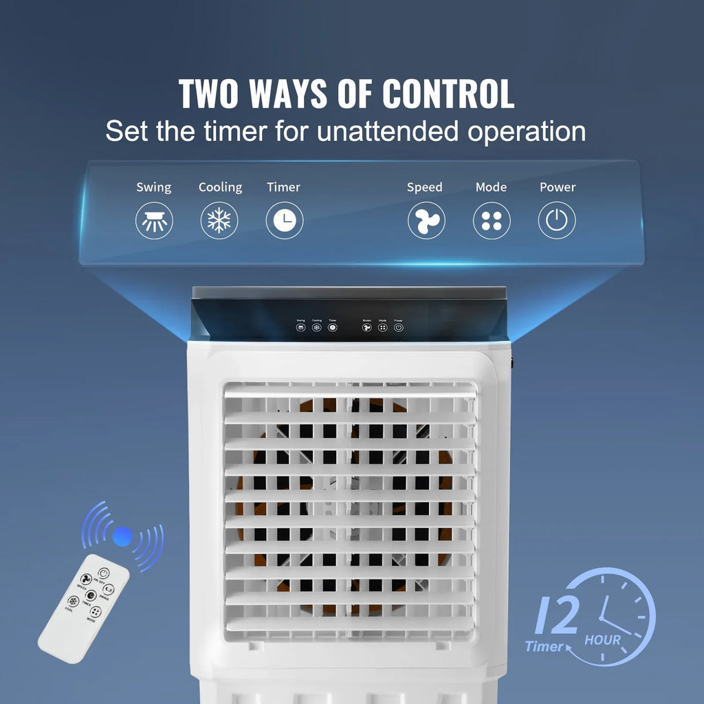 Timer 7 Swamp 2100 Cooler 3-in-1 Humidifier 12h SKYSHALO Gal Evaporative Cooler Air CFM