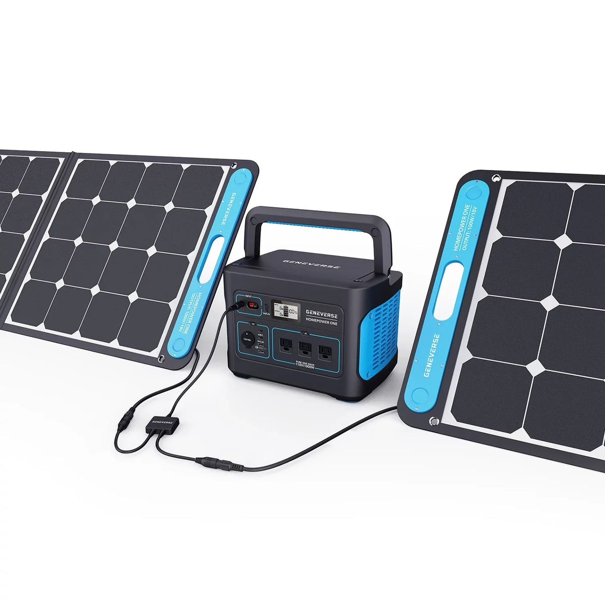 Quiet, Home Outlets) For 1X Devices HomePower (3X Station Portable Solar Indoor-Safe 1000W Generator Panels. Power Solar Geneverse 1002Wh Generator AC Battery 100W Power ONE Backup 2X + Bundle: (1x2)