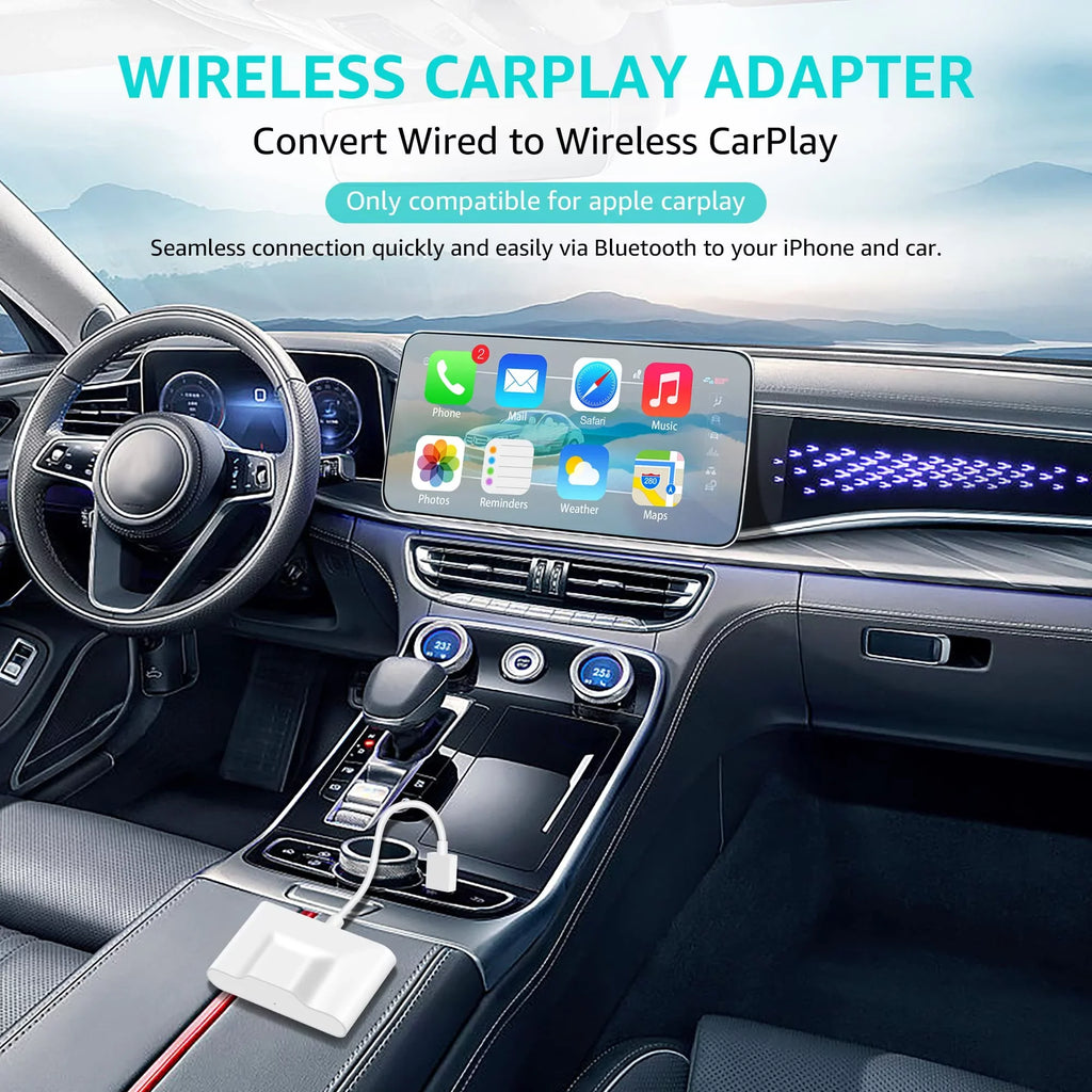 Convert CarPlay, Wired Auto Wireless new Cars CarPlay Wired Plug for Factory for Connect Wireless to Dongle No CarPlay Emlimny CarPlay & Play Adapter, Online Update Delay Cars,