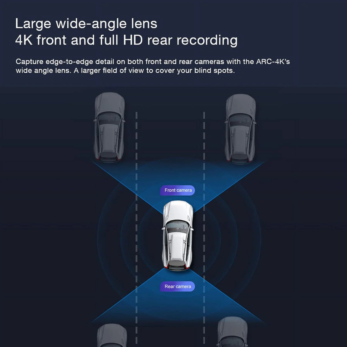 10" Parking Touchscreen, Dual-Channel Arc4K Seamless Mode, Design and GRDIAN Mount Magnetic Mirror Camera, Rear, Rear-View Front