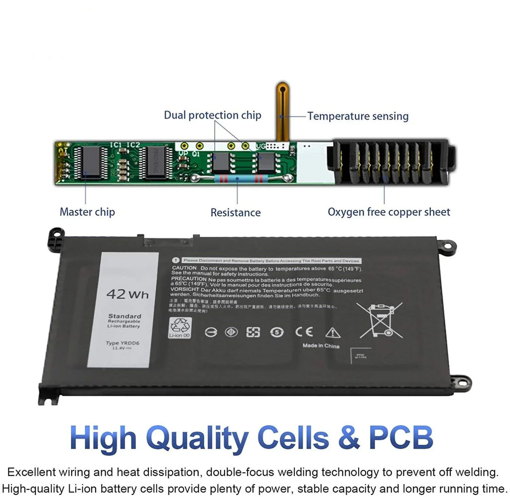 YRDD6 5485 Latitude 5482 5591 Inspiron Battery 3310 5491 For 42Wh 0YRDD6