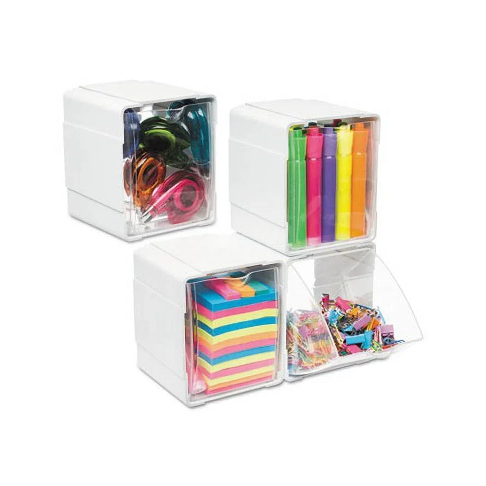 special edition 5/8 White/Clear Bin 4 4 x Organizer 5 Tilt 4-Bin 7/8 1/2, x Interlocking