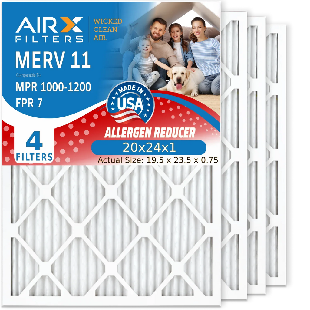 7 1200 1000, Electrostatic 11 Pack 20x24x1 & MPR by FPR trendy to 4 Comparable HVAC USA Air Filter 20x24x1 Conditioner Pleated Air CLEAN FILTERS Premium MERV Made AIRX Furnace Filter WICKED Filters AIR. MPR