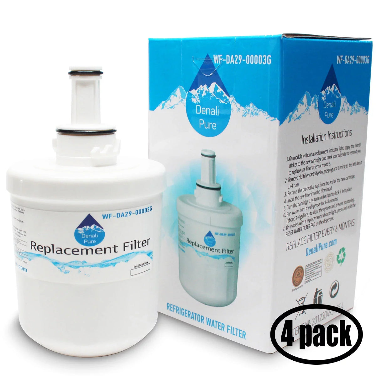 trendy RF267ABRS Fridge for Replacement - DA29-00003A Compatible Filter DA29-00003G, Refrigerator 4-Pack with Cartridge Water Water Filter DA29-00003B,