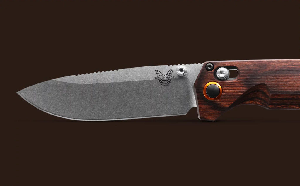 Creek 15062 Wood Pocket CPM-S30V Folding Grizzly Benchmade Stabilized Stainless Knife 3.49"