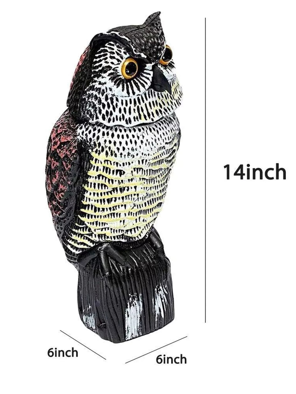 Scarer Pigeon Owl Bird Realistic Listenwind Head With Decoy Rotating Crow