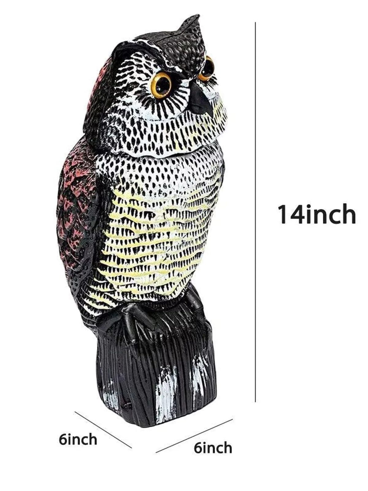 Scarer Pigeon Owl Bird Realistic Listenwind Head With Decoy Rotating Crow
