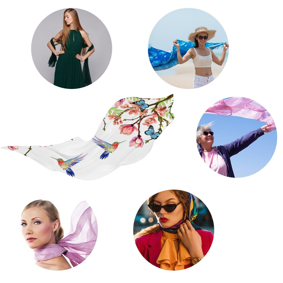 Hair Beautiful Shawls Neck Scarf Oblong Women Wraps Packed Long Headscarf Wraps high quality Gift Floral Large Silk Sunscreen for FREEAMG