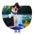 Jack Towel classic in inch Water Circle Mat Blanket Sitting Round Towels Mattress SIDONKU Tapestry Beach on Circular Dog Russell Travel Throw 60 Beach Inflatable