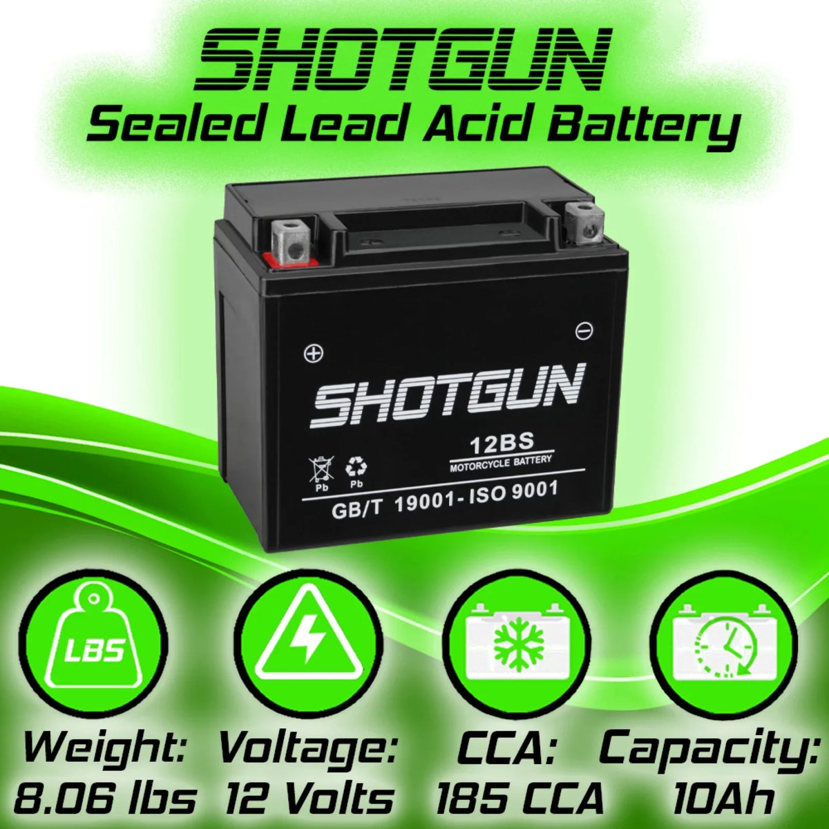 with Battery Compatible Motorsports Suzuki GSX-R1000 Shotgun YTX12-BS