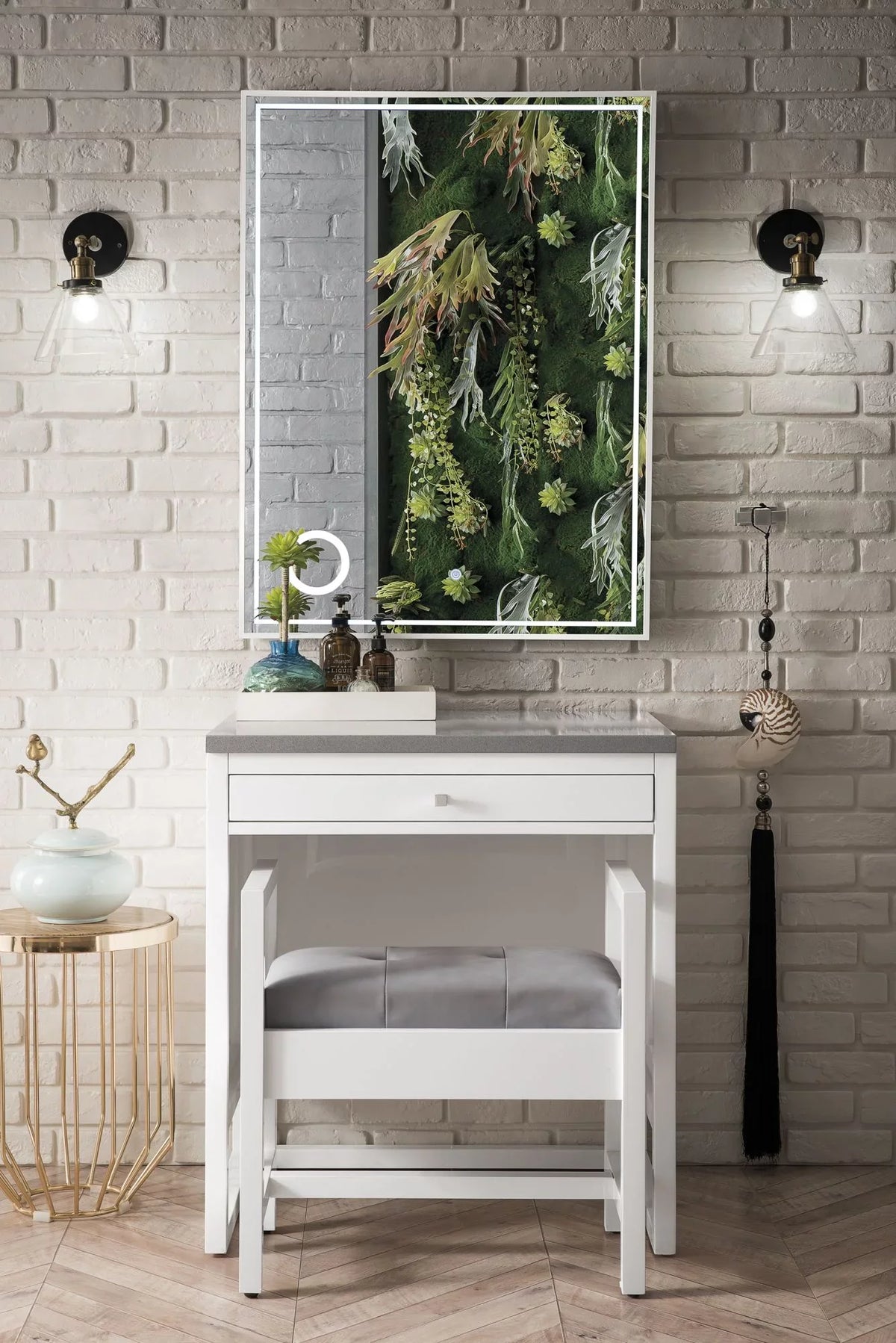 Athens with 30 Glossy Top, trendy White Expo 3 CM James Countertop Grey Unit Martin Furniture in. Quartz