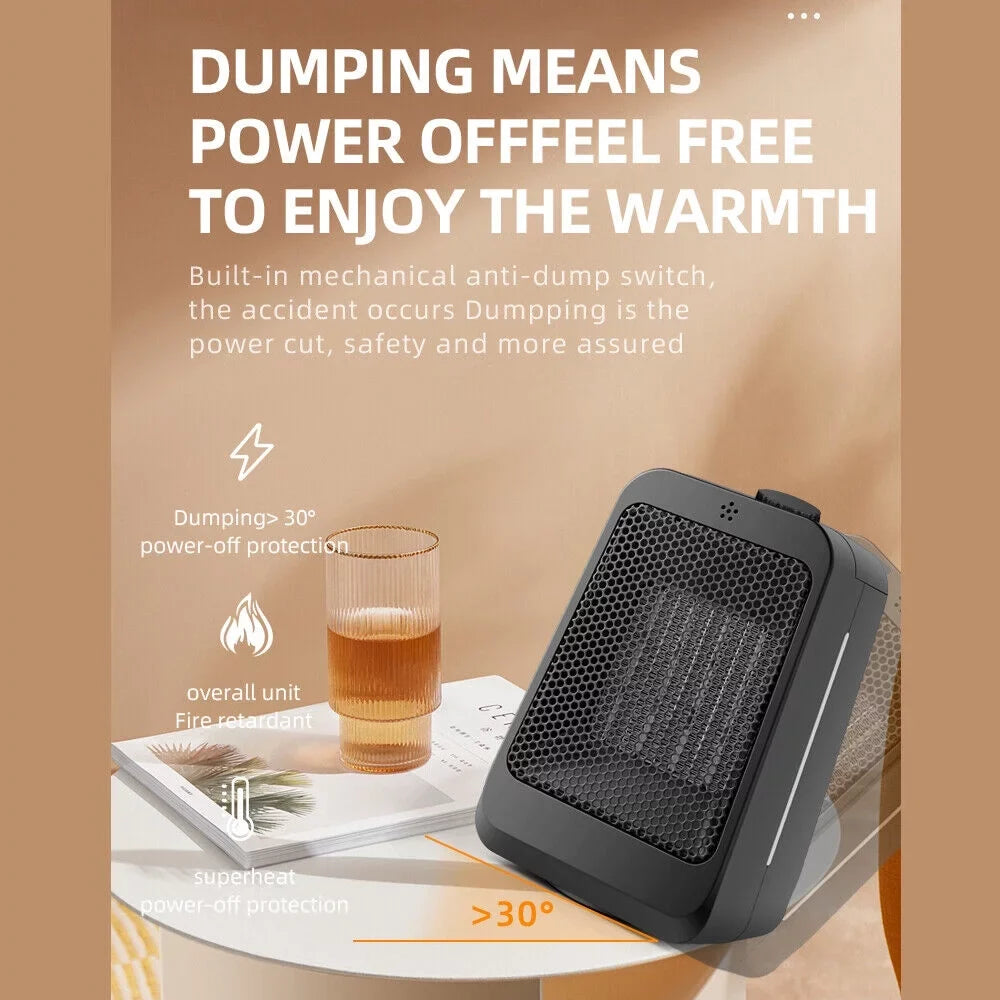 Heater Thermostat, Modes Portable Home Warm Anywhere Adjustable Office - JahyShow and - Heater Keep Space trendy - 3 Black