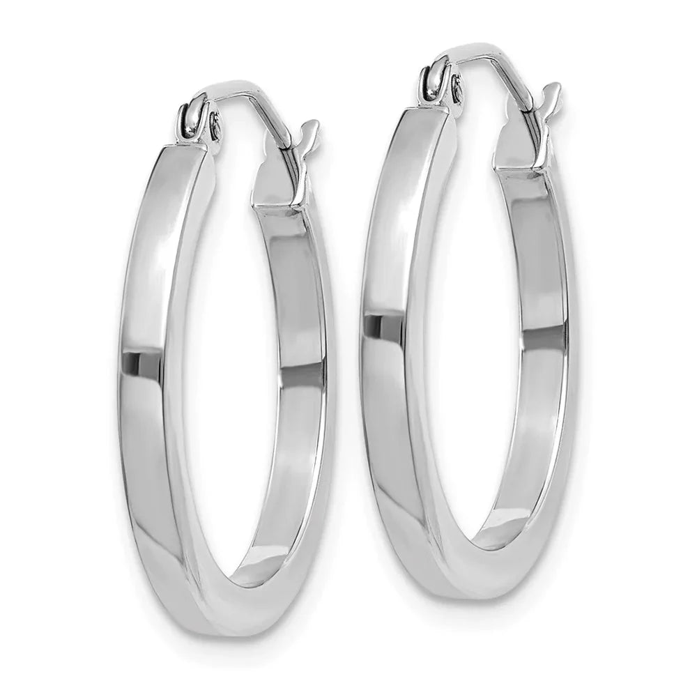 Gold and Women for Teens; classic for White Real 2mm Men Princess Adults 14kt Tube Hoops; Square and
