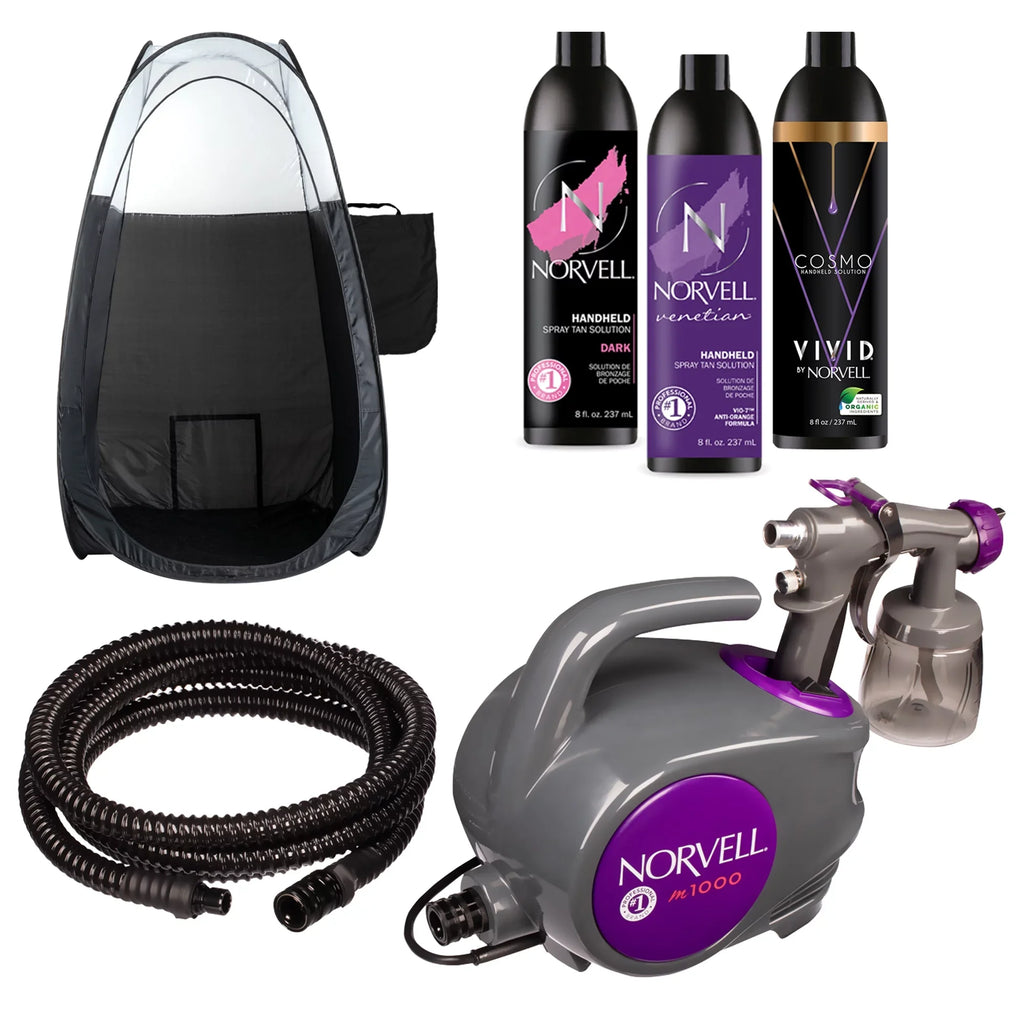 M1000 Solution Tan Tent Machine Spray Tanning with Sun new and Norvell Naked