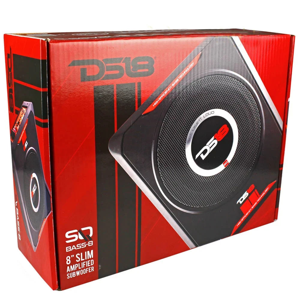 RMS Efficiency DS18 Subwoofer Slim High Watts Ohm x 2 Amplified SQBASS 150 high quality 8" 1