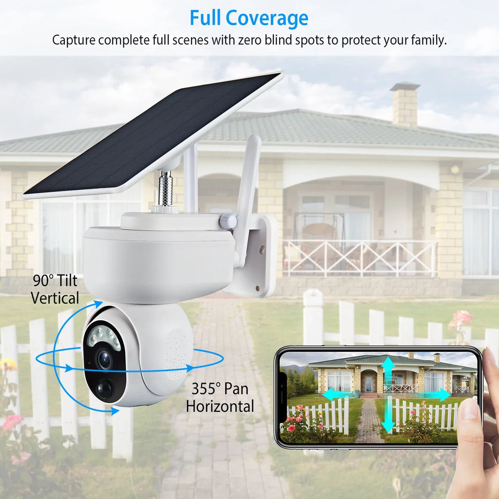 Vision Wireless Audio Siren 2-Way Night Detection Human Home Light WIFI Camera Surveillance Security Camera special edition Powered Color Flood Outdoor 1080P Solar Battery for iMounTEK