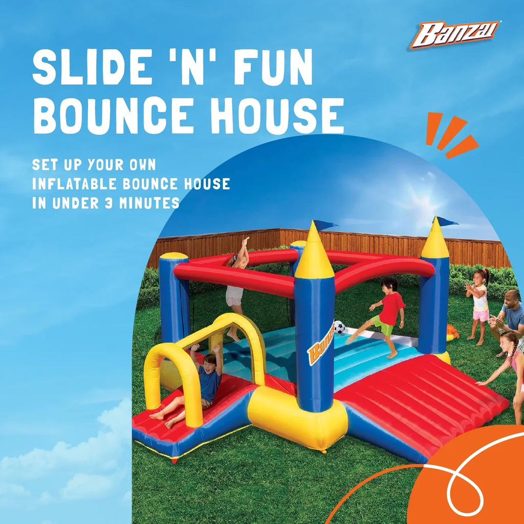 Slides 2 and Slide Complete Bounce Air House with N’ Banzai Fun Set Blower