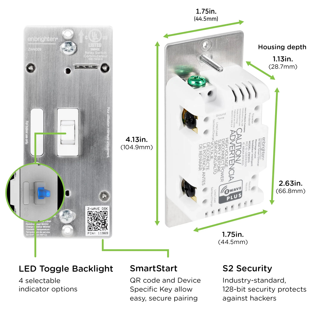 Required, Switch, Toggle Enbrighten Plus Light Smart Z-Wave White Z-Wave Hub 46202,