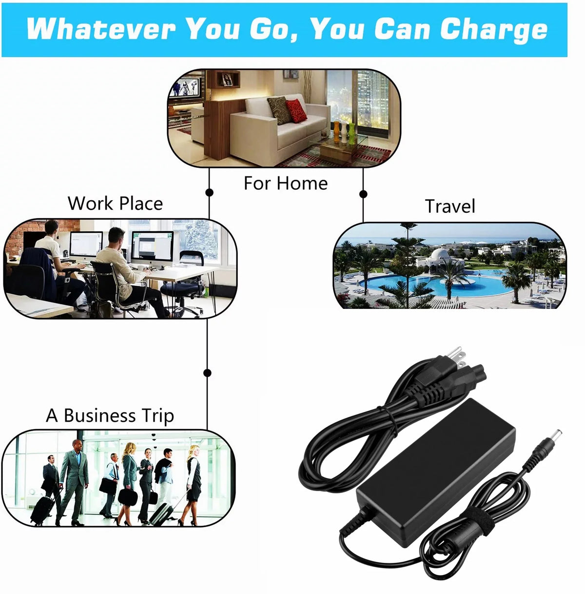 G42 Charger Cq58 for G41 G42t G40 HP Compaq Cq50 Replacement Cq57 Compatible Adapter Presario KONKIN 90W BOO Ac
