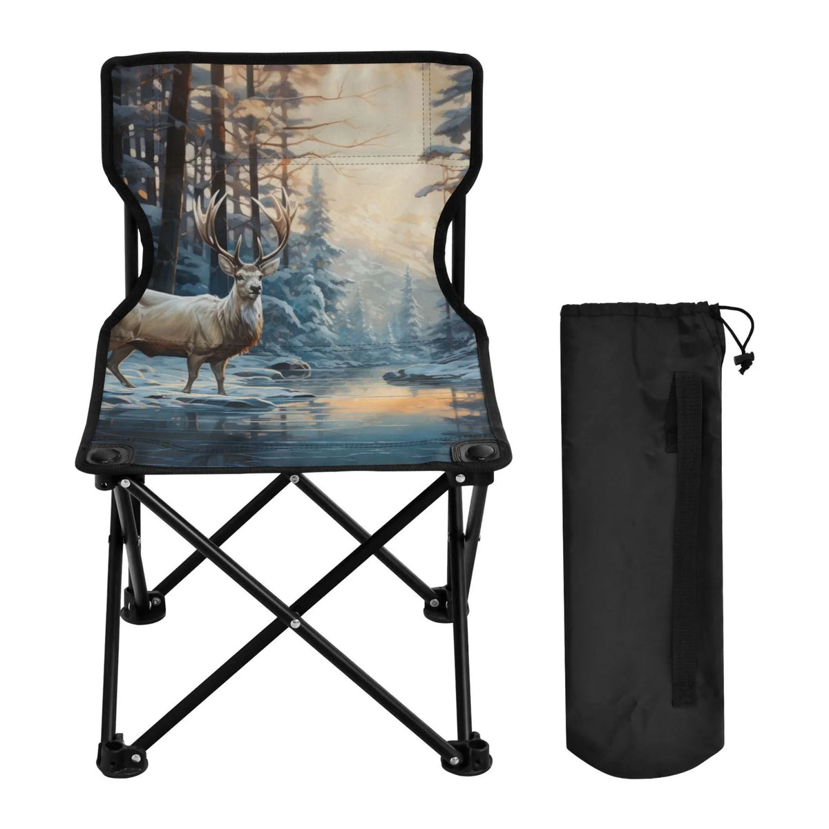 Outdoor with in for Chair Portable Camping Chair Bag Kids Chair Lawn Folding high quality Fishing Chair Beach Small Deer Winter Forest Carry