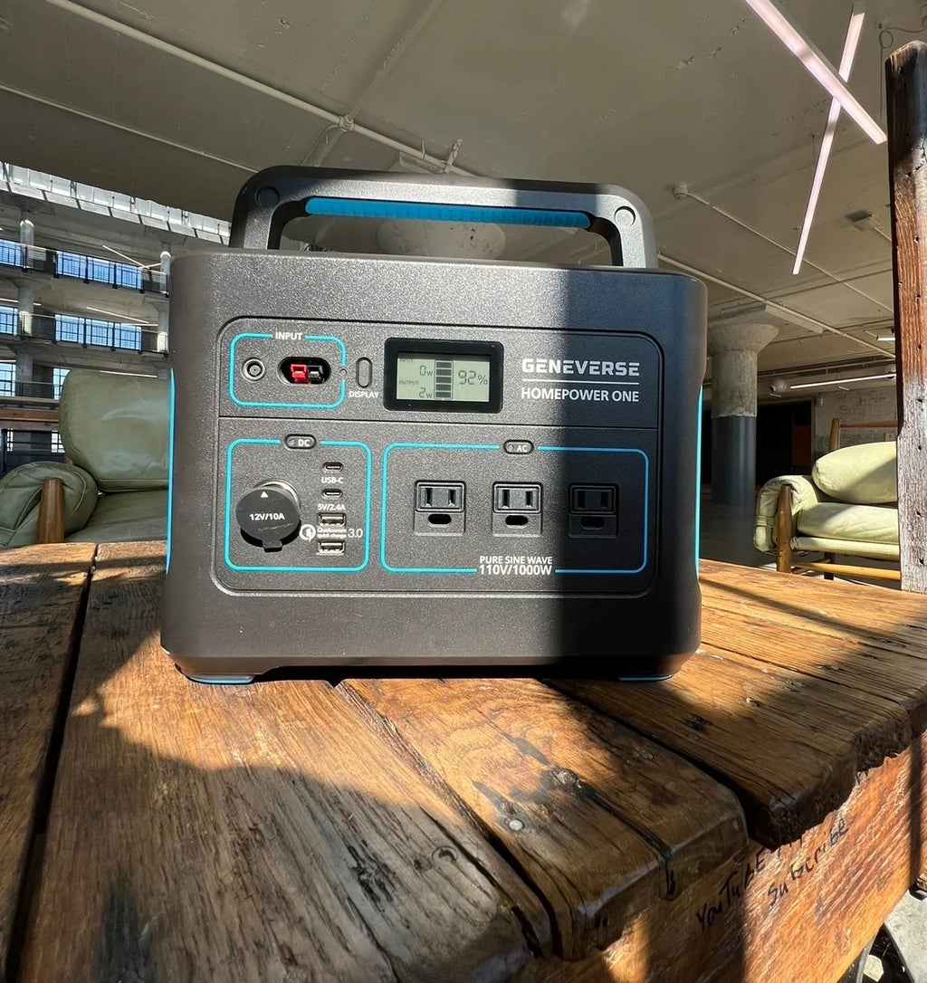 Quiet, Home Outlets) For 1X Devices HomePower (3X Station Portable Solar Indoor-Safe 1000W Generator Panels. Power Solar Geneverse 1002Wh Generator AC Battery 100W Power ONE Backup 2X + Bundle: (1x2)